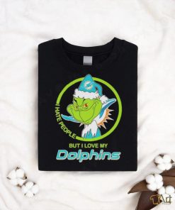 Miami Dolphins NFL Christmas Grinch Santa I Hate People But I Love My Dolphins shirt