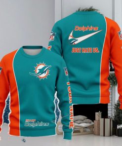 Miami Dolphins NFL Just Hate Us Personalized For Fans Sweater New