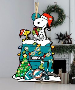 Miami Dolphins NFL Snoopy Ornament Personalized Christmas 2023 Holidays