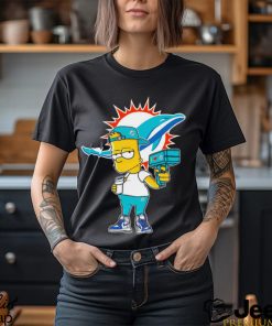 Miami Dolphins NFL X Bart Simpson cartoon shirt