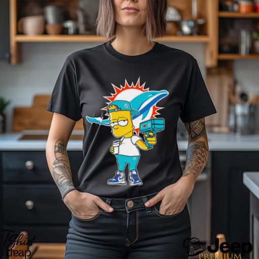 Miami Dolphins NFL X Bart Simpson cartoon shirt