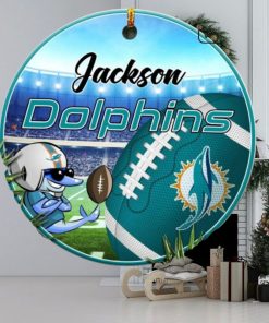Miami Dolphins Nfl Fans Christmas Ornament Custom Name Christmas