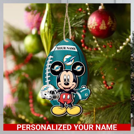 Miami Dolphins Personalized Your Name Mickey Mouse And NFL Team Ornament SP161023179ID03