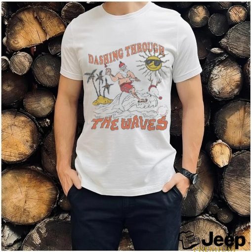 Miami Dolphins Santa Claus Dashing Through The Waves Christmas T Shirt