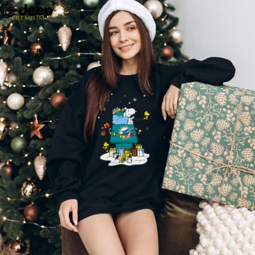 Miami Dolphins Santa Snoopy Wish You A Merry Christmas Shirt