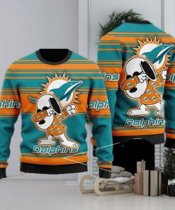 Miami Dolphins Snoppy Christmas Knitted Sweater For Men And Women
