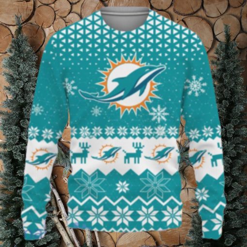 Miami Dolphins Sports Football American Vintage Christmas Pattern Ugly Christmas Sweater