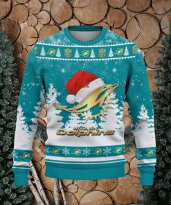 Miami Dolphins Ugly Christmas Sweater Snowflakes Santa Hat Logo For Men And Women Gift Christmas