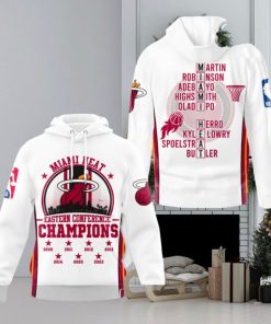 Miami Heat NBA Eastern Conference Champions White Hoodie Sweatshirt 3D