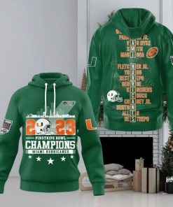 Miami Hurricanes 2023 Pinstripe Bowl Champions Hoodie T Shirt