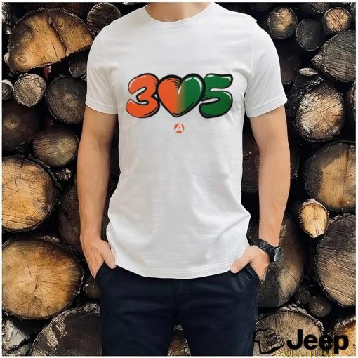 Miami Hurricanes 3 love 5 305 shirt