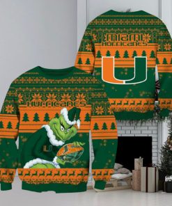 Miami Hurricanes Grinch Christmas Ugly Sweater NCAA Funny Gift For Men And Women