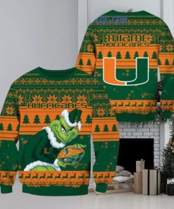 Miami Hurricanes Grinch NCAA Christmas Ugly Sweater