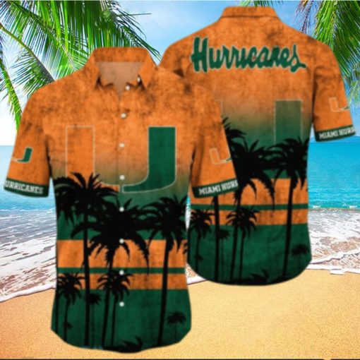 Miami Hurricanes Logo Coconut Tropical Hawaiian Shirt Beach Gift For Fans