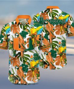 Miami Hurricanes NCAA Floral 3D All Over Print Hawaiian Shirt