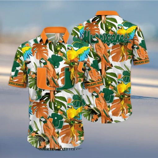 Miami Hurricanes NCAA Floral 3D All Over Print Hawaiian Shirt