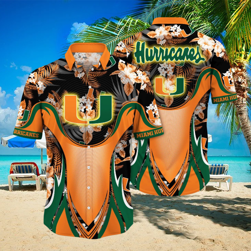 Miami Hurricanes Summer With Tropical Flower Pattern Hawaiian