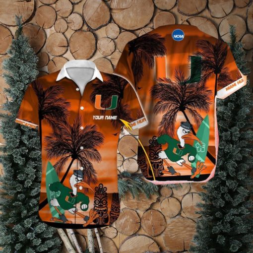 Miami Hurricanes NCAA Paradise Custom Name Hawaiian Shirt Beach For Men Women Gift For Fans