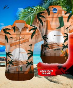 Miami Hurricanes NCAA Print Custom Name Men And Women Sports Teams Hawaiian Shirt Gift