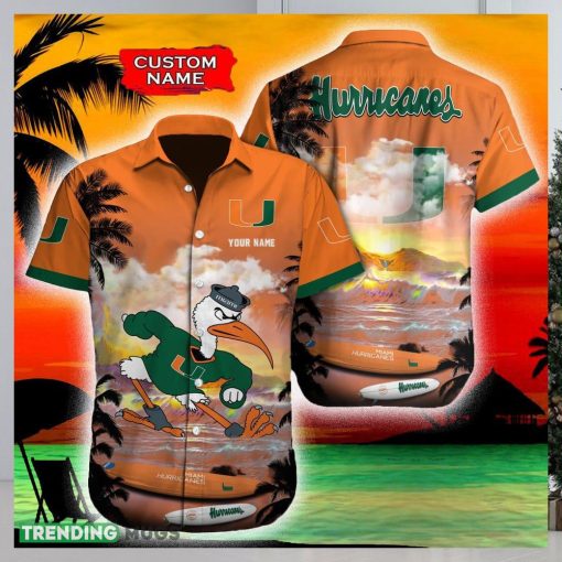 Miami Hurricanes NCAA Resort Custom Name Men And Women Sports Teams Hawaiian Shirt Gift