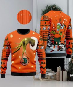 Miami Hurricanes Team Grinch Ugly Christmas Sweater Cute Christmas Gift