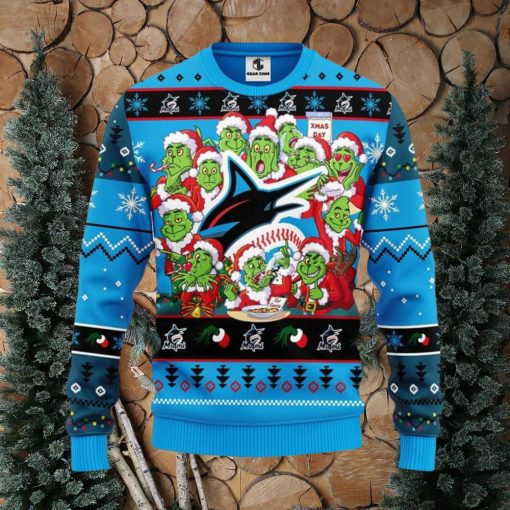 Miami Marlins 12 Grinch Xmas Day Christmas Ugly Sweater Christmas Gift For Fans Party Hoiliday Gift