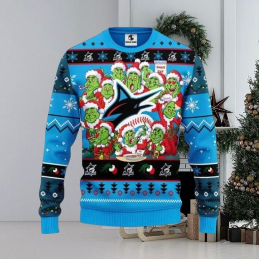 Miami Marlins 12 Grinch Xmas Day Ugly Sweater Christmas