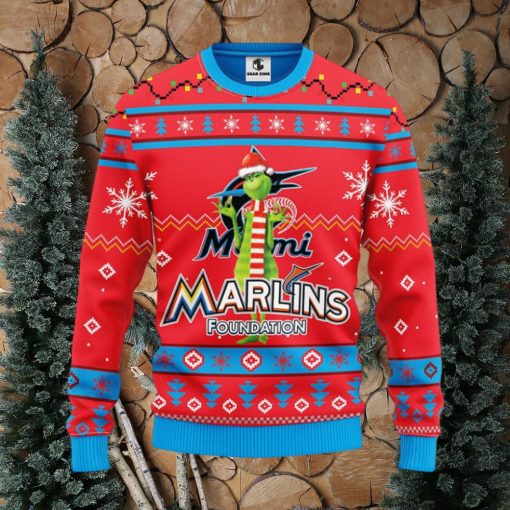 Miami Marlins Funny Grinch Christmas Ugly Sweater