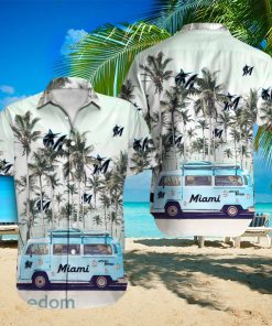 Miami Marlins MLB Bus Coconut Beach Lover Gift Aloha Hawaiian Shirt