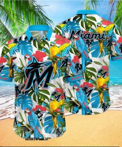 Miami Marlins MLB Floral 3D Hawaiian Shirt