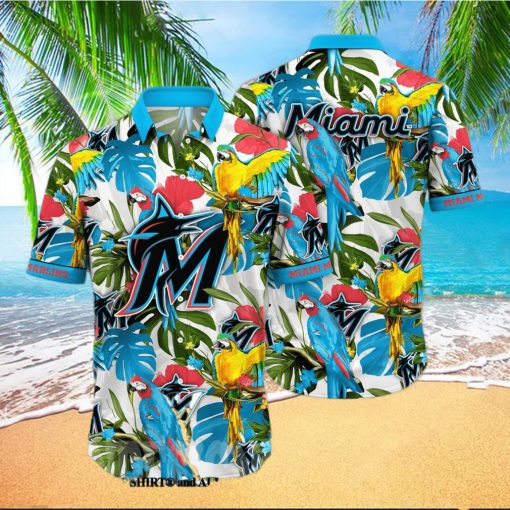 Miami Marlins MLB Floral 3D Hawaiian Shirt