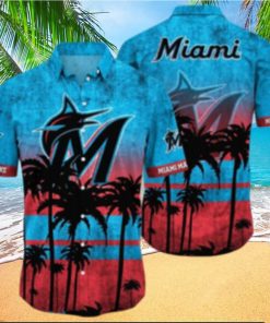 Miami Marlins MLB Logo Coconut Tropical Hawaiian Shirt Beach Gift For Fans