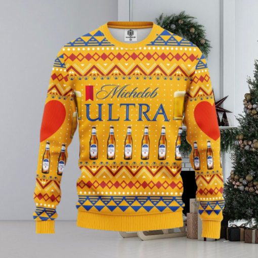 Michelob Ultra Beer Merry Xmas AOP Print Christmas Ugly Sweater For Men Women