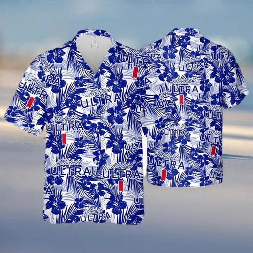 Michelob Ultra Hawaiian Shirt Tropical Flower Pattern Beach Gift For Beer Lovers