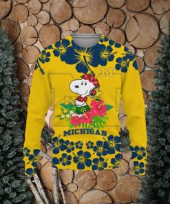 Michigan Football Champions Sports Hibiscus Hawaiian Patterns Shirt Christmas Sweater
