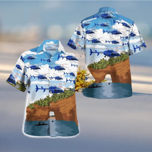 Michigan Police Helicopter Hawaiian Shirt