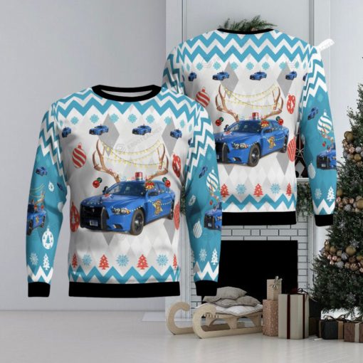 Michigan State Police Dodge Charger Christmas 3D Printed Ugly Christmas Sweater