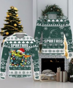 Michigan State Spartans Baby Yoda Star Wars Sports Football American New 3D Sweater Gift Ugly Christmas