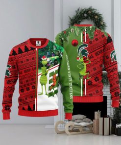 Michigan State Spartans Grinch & Scooby doo Christmas Ugly Sweater 1