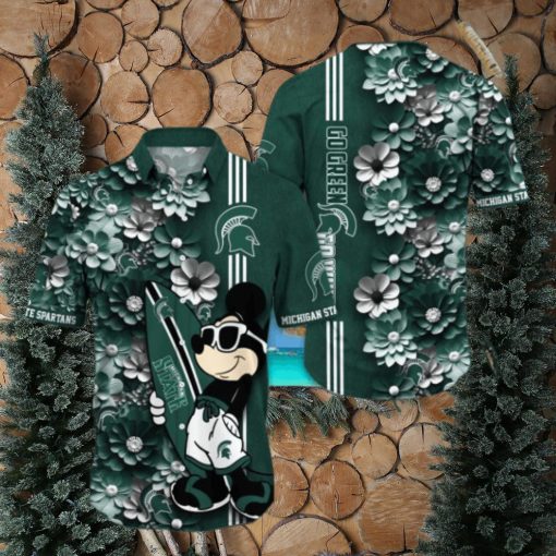 Michigan State Spartans Hawaiian Shirt Mickey Love Surfing Trending Summer Gift