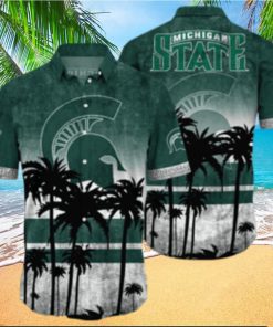 Michigan State Spartans Logo Coconut Tropical Hawaiian Shirt Beach Gift For Fans