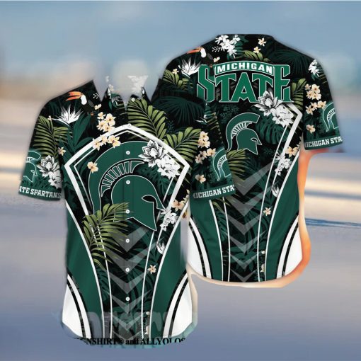 Michigan State Spartans NCAA Floral Full Printing 3D Hawaiian Shirt