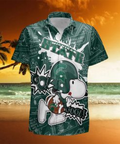 Michigan State Spartans Snoopy Peanut Team Playing Football Hawaiian Shirt For Men And Women