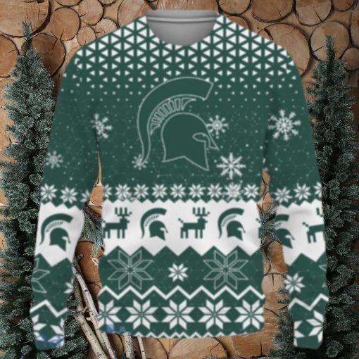 Michigan State Spartans Sports Football American Vintage Christmas Pattern Ugly Christmas Sweater