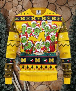 Michigan Wolverines 12 Grinch Xmas Day Christmas Ugly Sweater