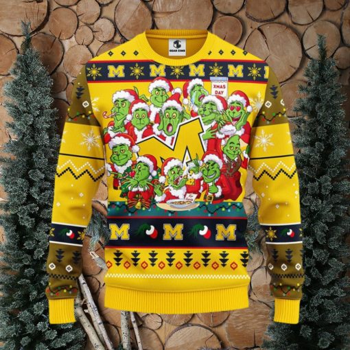 Michigan Wolverines 12 Grinch Xmas Day Christmas Ugly Sweater