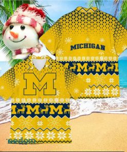 Michigan Wolverines Best Ugly Christmas 3D Hawaiian Shirt Printed Fans Gift For Family Holidays