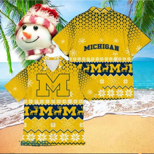 Michigan Wolverines Best Ugly Christmas 3D Hawaiian Shirt Printed Fans Gift For Family Holidays