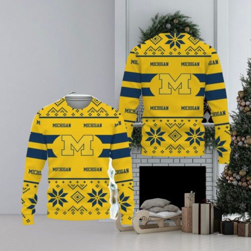 Michigan Wolverines Custom New Uniforms For Fan Gear Ugly Christmas AOP Sweater