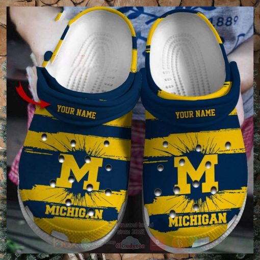 Michigan Wolverines Football Ncaa Custom Name Crocs Clog Shoes